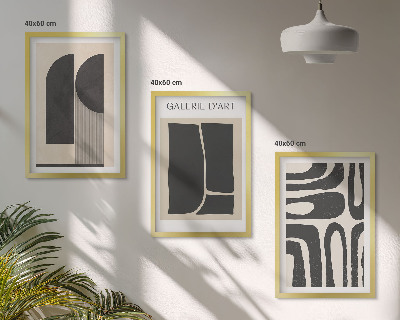 Set de 3 cuadros para salón Pósteres minimalistas abstractos