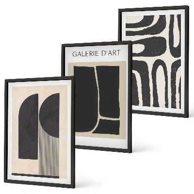 Set de 3 cuadros para salón Pósteres minimalistas abstractos