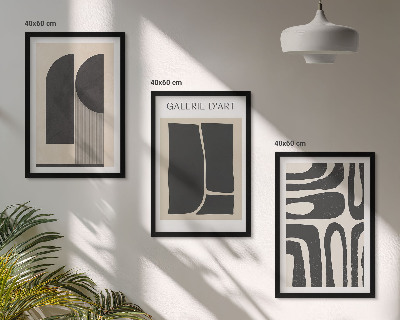Set de 3 cuadros para salón Pósteres minimalistas abstractos