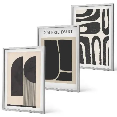 Set de 3 cuadros para salón con diseño de pósteres minimalistas abstractos