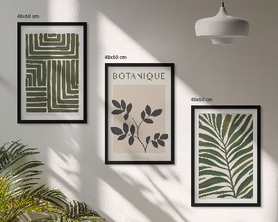 Juego de 3 cuadros Minimalismo bohemio botánico