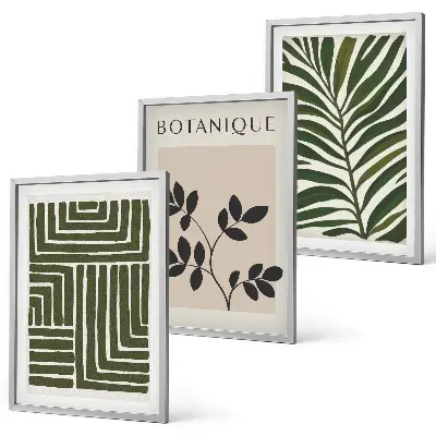 Juego de 3 cuadros diseño de minimalismo botánico bohemio