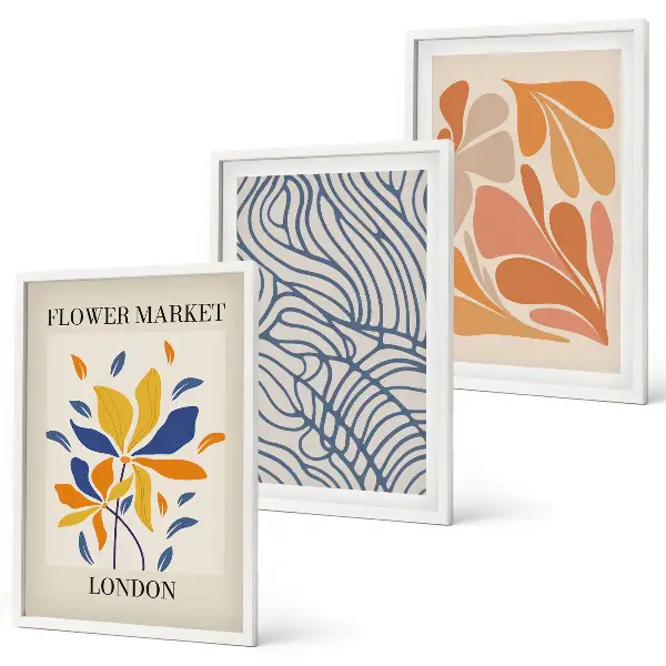Cuadros decorativos de flores abstractas modernas juego de 3 piezas