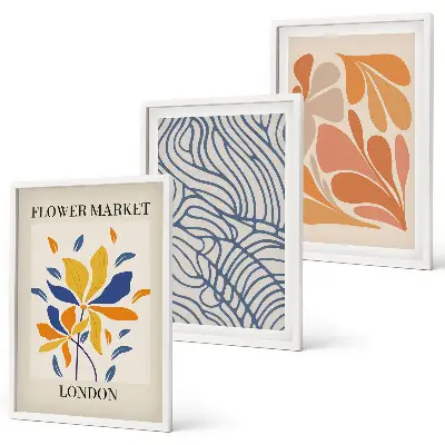 Cuadros decorativos de flores abstractas modernas juego de 3 piezas
