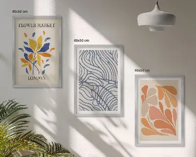 Cuadros decorativos de flores abstractas modernas juego de 3 piezas