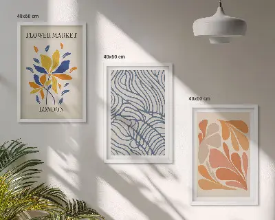 Cuadros decorativos de flores abstractas modernas juego de 3 piezas