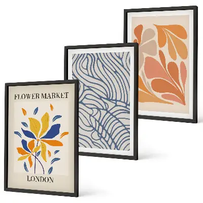 Cuadros decorativos de flores abstractas modernas juego de 3 piezas