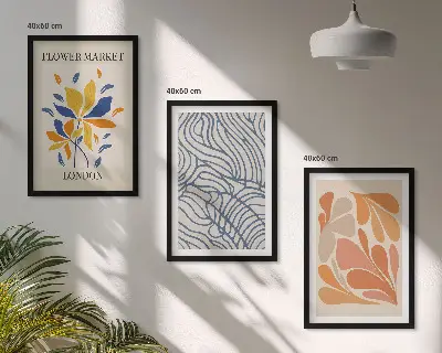 Cuadros decorativos de flores abstractas modernas juego de 3 piezas