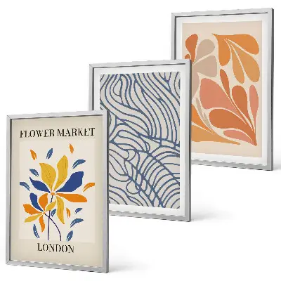 Cuadros decorativos de flores abstractas modernas juego de 3 piezas