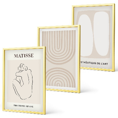 Set de 3 cuadros para salón Líneas minimalistas y elegantes