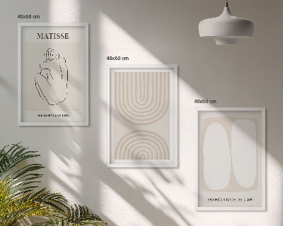 Set de 3 cuadros para salón Líneas minimalistas y elegantes