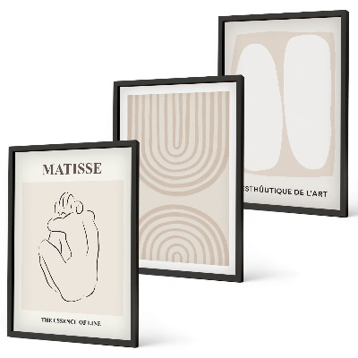 Set de 3 cuadros para salón Líneas minimalistas y elegantes