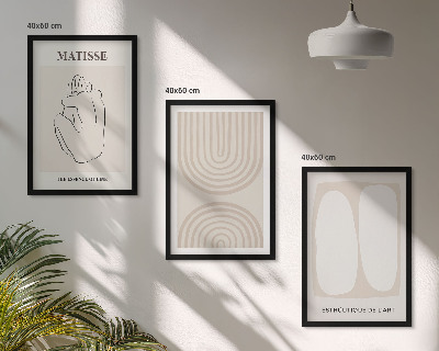 Set de 3 cuadros para salón Líneas minimalistas y elegantes