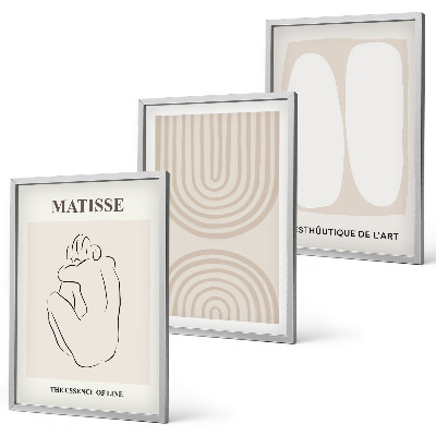 Set de 3 cuadros para salón Líneas minimalistas y elegantes