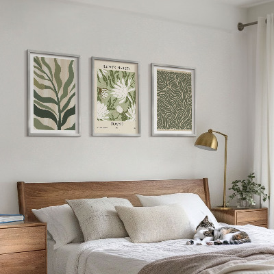 Juego de 3 cuadros Decoraciones bohemias con estampados de plantas