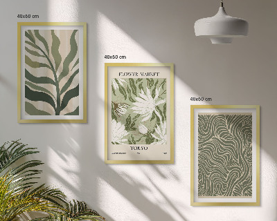 Juego de 3 cuadros Decoraciones bohemias con estampados de plantas
