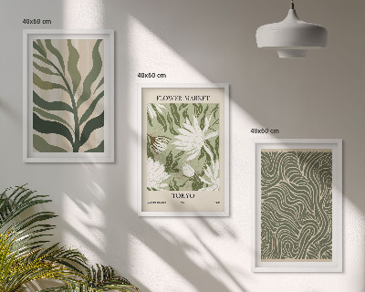 Juego de 3 cuadros Decoraciones bohemias con estampados de plantas
