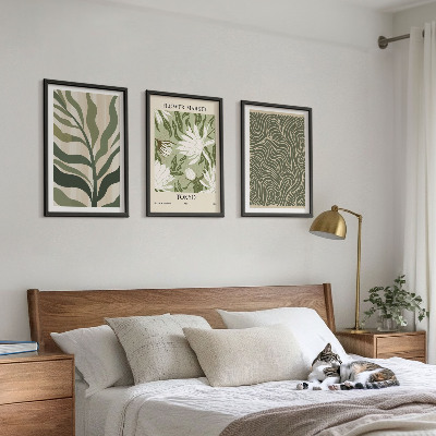 Juego de 3 cuadros Decoraciones bohemias con estampados de plantas