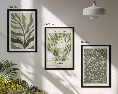 Juego de 3 cuadros Decoraciones bohemias con estampados de plantas