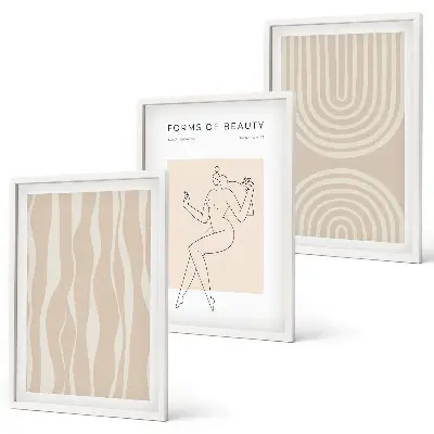 Set de 3 cuadros decorativos con diseño abstracto de estilo bohemio para salón