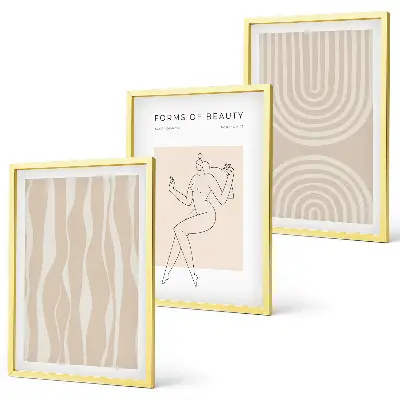 Set de 3 cuadros decorativos con diseño abstracto de estilo bohemio para salón