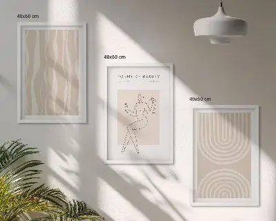 Set de 3 cuadros decorativos con diseño abstracto de estilo bohemio para salón