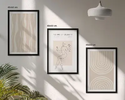 Set de 3 cuadros decorativos con diseño abstracto de estilo bohemio para salón