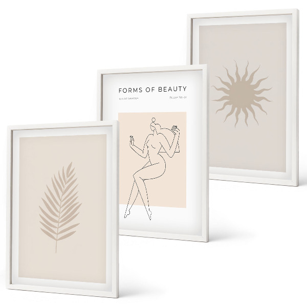 Juego de 3 cuadros Una colección de formas minimalistas