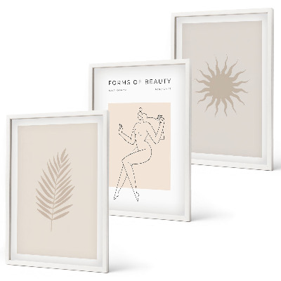 Juego de 3 cuadros Una colección de formas minimalistas