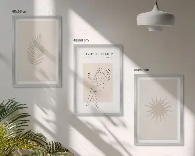 Juego de 3 cuadros con diseño de formas minimalistas