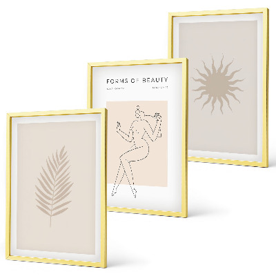Juego de 3 cuadros Una colección de formas minimalistas