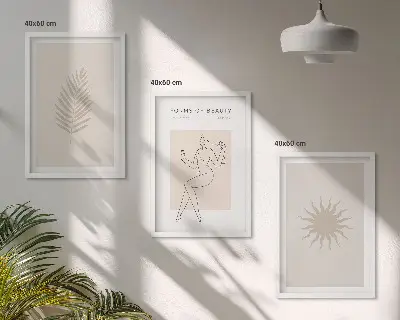 Juego de 3 cuadros con diseño de formas minimalistas