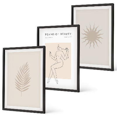 Juego de 3 cuadros Una colección de formas minimalistas