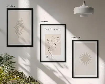 Juego de 3 cuadros con diseño de formas minimalistas