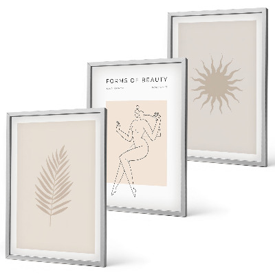 Juego de 3 cuadros Una colección de formas minimalistas