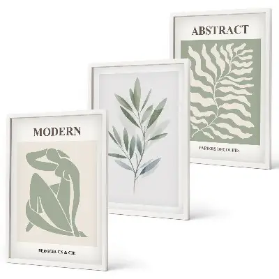 Set de 3 cuadros para salón con diseño bohemio en acuarela de Matisse