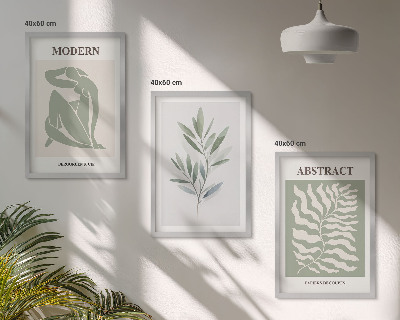 Set de 3 cuadros para salón Diseño bohemio en acuarela de Matisse
