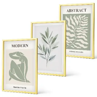 Set de 3 cuadros para salón con diseño bohemio en acuarela de Matisse