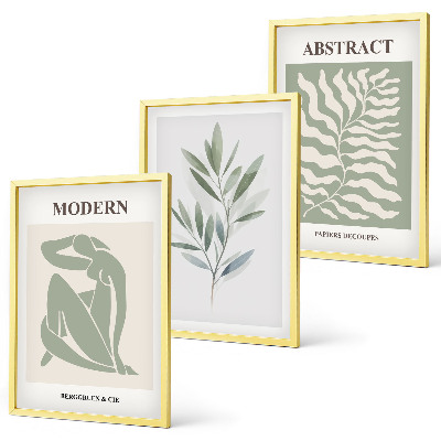 Set de 3 cuadros para salón Diseño bohemio en acuarela de Matisse
