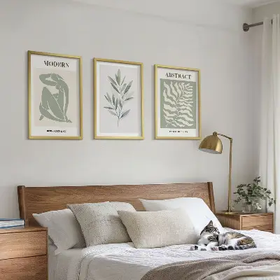 Set de 3 cuadros para salón con diseño bohemio en acuarela de Matisse