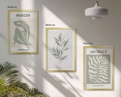 Set de 3 cuadros para salón Diseño bohemio en acuarela de Matisse
