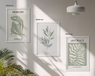 Set de 3 cuadros para salón Diseño bohemio en acuarela de Matisse