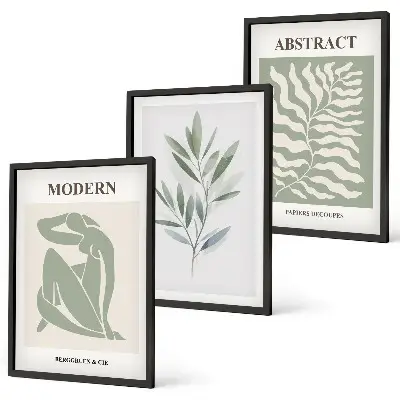 Set de 3 cuadros para salón con diseño bohemio en acuarela de Matisse