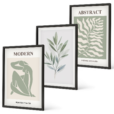 Set de 3 cuadros para salón Diseño bohemio en acuarela de Matisse
