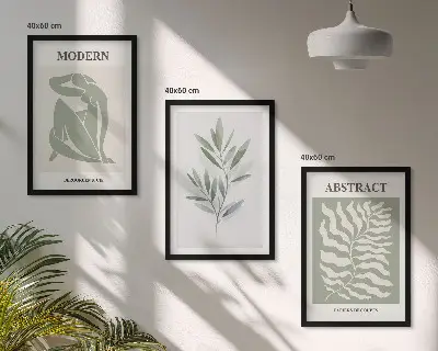 Set de 3 cuadros para salón con diseño bohemio en acuarela de Matisse