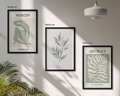Set de 3 cuadros para salón Diseño bohemio en acuarela de Matisse