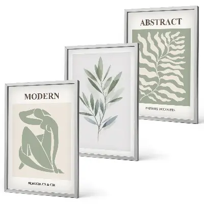Set de 3 cuadros para salón con diseño bohemio en acuarela de Matisse