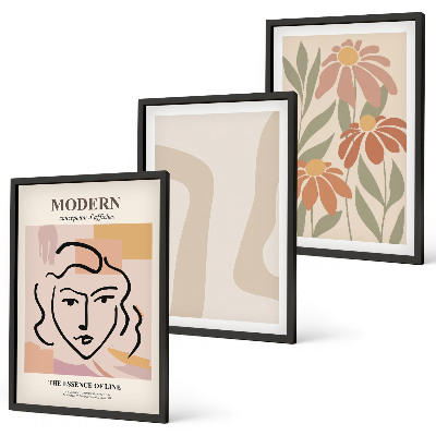 Juego de 3 cuadros Mujer abstracta moderna