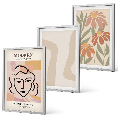 Juego de 3 cuadros Mujer abstracta moderna