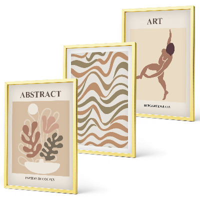 Juego de 3 cuadros patrones abstractos bohemios de Matisse